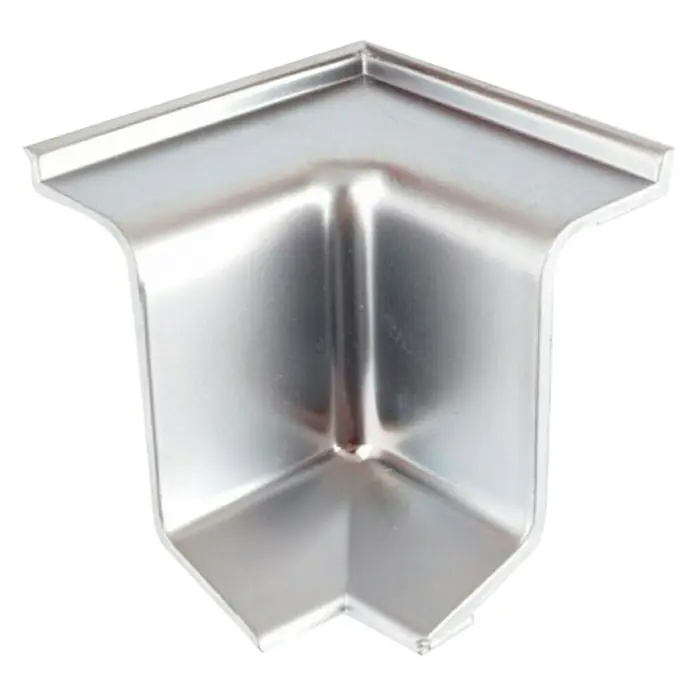 Maderas Daganzo Ángulo interior para rincones Blister - Plateado, 32 x 23 mm - Pieza de esquina metálica para canalones. La pieza de esquina brillante está hecha para conectar dos partes de canalón en un ángulo de 90 grados.