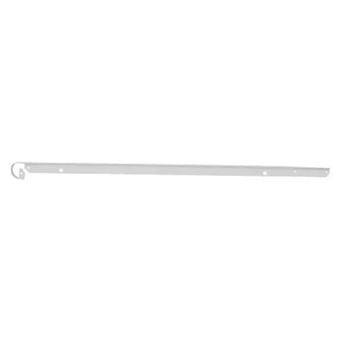 Maderas Daganzo Perfil de unión encimeras en Blister - Blanco, 65 cm x 38 mm - Una pieza de metal blanca y recta con agujeros de montaje y un gancho para colgar. Ideal para montaje en pared y decoración.