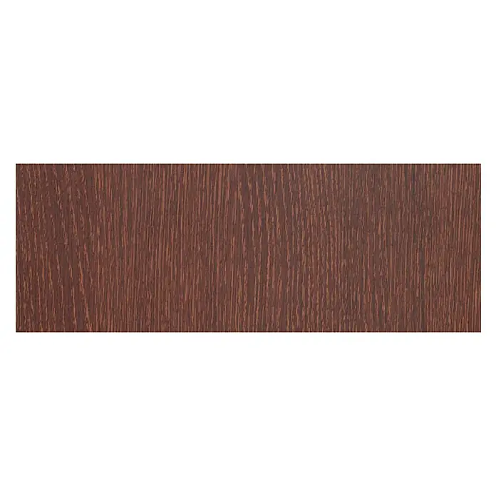 Maderas Daganzo Canto para encimera Blister - Wengué, 650 x 32 mm - Primer plano de un panel con aspecto de madera oscura con una veta vertical fina, ideal para diseño de muebles e interiorismo.