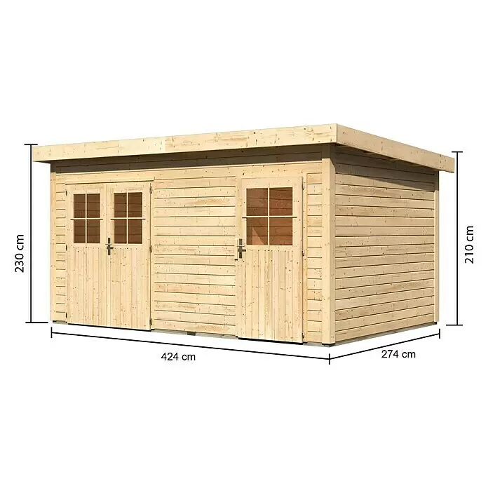 Karibu Gartenhaus Mattrup - Holz, Natur