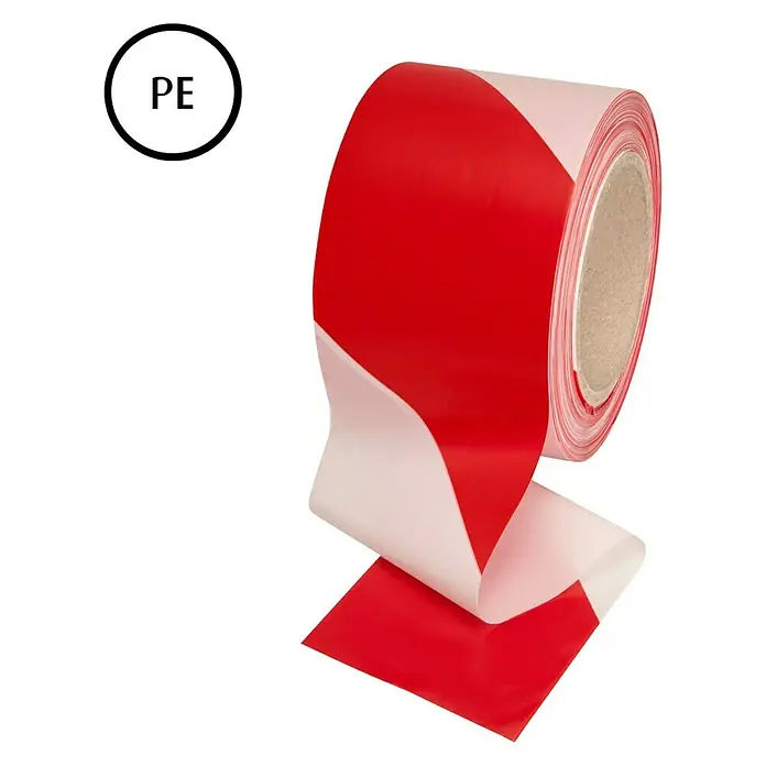 Stabilit Absperrband - L x B: 250 m x 80 mm, Rot/Weiß - Rolle rot-weißes Absperrband für Baustellen und Gefahrenbereiche zur Kennzeichnung und Absicherung.