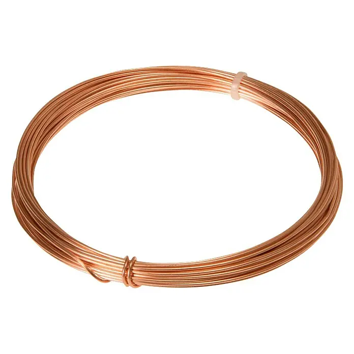 Stabilit Drahtseil - Ø x L: 1 mm x 700 cm, Metall - Spule aus blankem Kupferdraht, die mit einem durchsichtigen Band und Draht zusammengehalten wird, ideal für Bastel- und Elektronikprojekte.