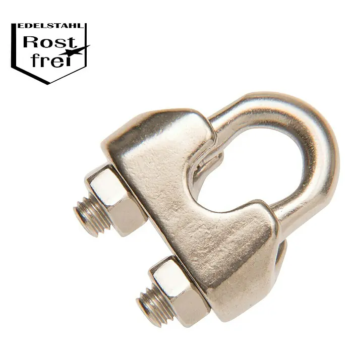 Conacord Seilklemme - Für Seildurchmesser: 4 mm, Edelstahl - Edelstahl-Drahtseilklemme, robust und langlebig für sichere Verbindungen. Ideal für verschiedene Anwendungen im Innen- und Außenbereich.