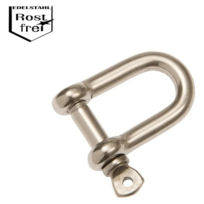 Schäkel - Ø x L: 6 x 35 mm, Edelstahl, Belastbarkeit: 100 kg - Rostfreier Schäkel aus Edelstahl. Das ideale Zubehör für den Einsatz im Freien und den sicheren Halt von Lasten.