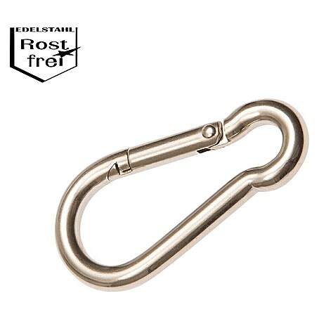 Feuerwehr-Karabinerhaken (L x B: 40 x 19 mm, Belastbarkeit: 10 kg, Edelstahl)