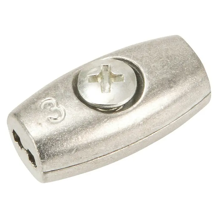Conacord Drahtseilklemme - Für Seildurchmesser: 2 mm, Material: Stahl - Metallklemme mit Schraube zum Sichern von Kabeln. Ideal für sichere und dauerhafte elektrische Verbindungen.