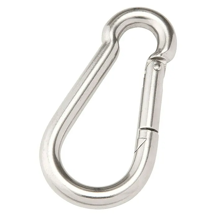 Feuerwehr-Karabinerhaken - L x B: 120 x 60 mm, 450 kg, Stahl - Silberner Karabinerhaken mit Schnappverschluss für vielfältige Anwendungen. Robust und zuverlässig.