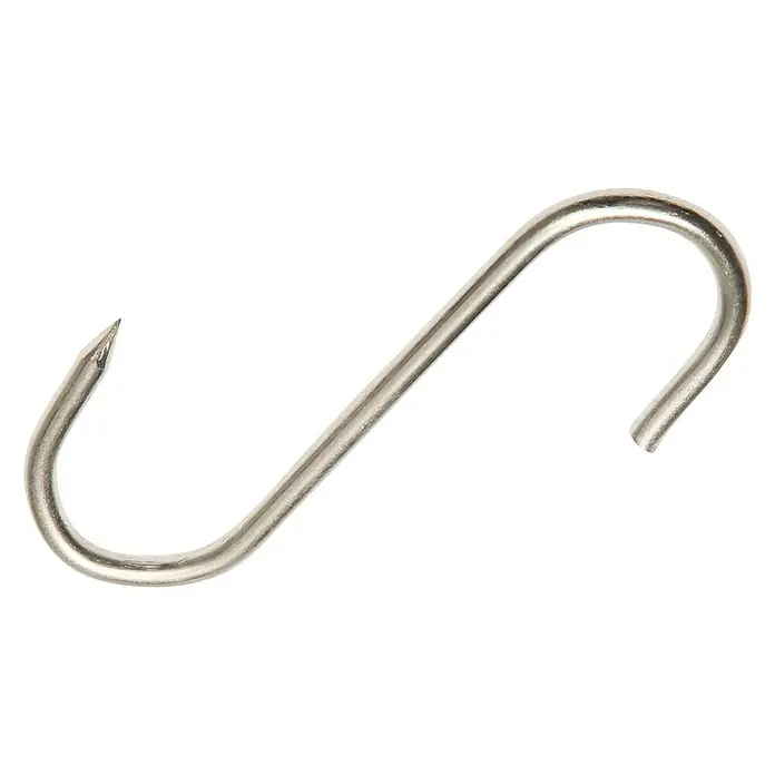 Gancho en S - Acero - Gancho metálico en forma de S con una punta en un extremo, ideal para colgar diversos artículos.