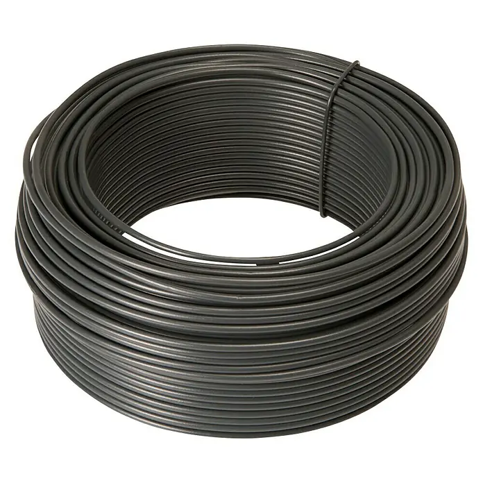 Draht - Durchmesser: 2,5 mm, Länge: 20 m, Metall, Anthrazit - Spule aus schwarzem Bindedraht für Bau- oder Gartenprojekte. Ideal zum Sichern und Verbinden verschiedener Materialien.