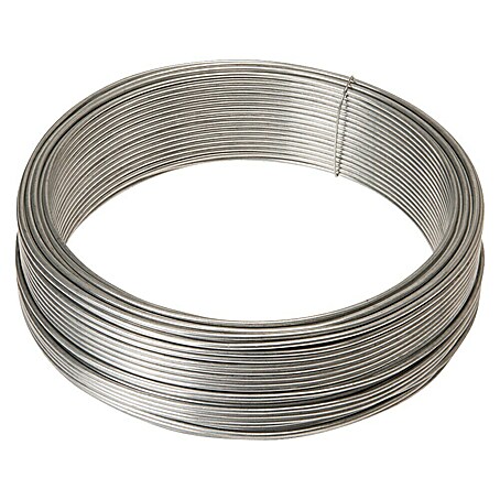 Draht (Durchmesser: 3,8 mm, Länge: 2 500 cm, Verzinkt, Metall, Silber)