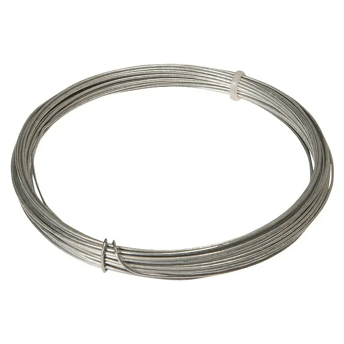 Draht - Durchmesser: 1 mm, Länge: 1.000 cm, Verzinkt, Metall - Ring aus verzinktem Bindedraht mit Kabelbinder zur Fixierung. Ideal für Bau, Handwerk und Garten.