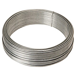Draht (Durchmesser: 3,1 mm, Länge: 2 500 cm, Verzinkt, Metall, Silber)