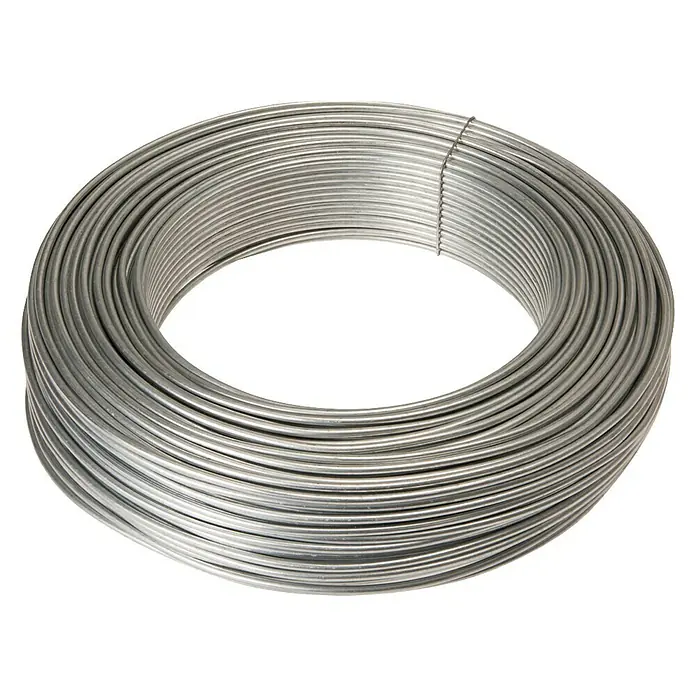 Draht - Durchmesser: 3,1 mm, Länge: 10.000 cm, Verzinkt, Metall - Rolle silberner Aluminiumdraht für verschiedene Handwerks- und Konstruktionsprojekte, ideal für den vielseitigen Einsatz.