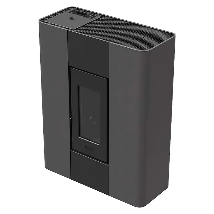 FreePoint Pelletofen Roxy - 7,8 kW, Raumheizvermögen: 65 m³ - 168 m³, 0,6 kg/h - 1,7 kg/h, Farbe Verkleidung: Anthrazit, Ohne Standfuß - Ein moderner Pelletofen in Grau, ideal für gemütliche Wärme und stilvolles Design in jedem Wohnraum.