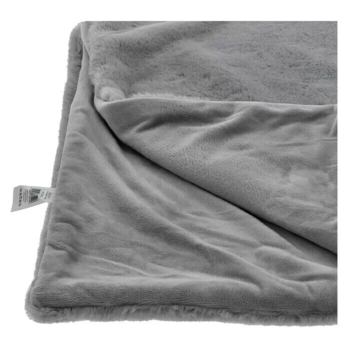 Decke Happy - Silber, 200 x 150 cm, 100 % Polyester