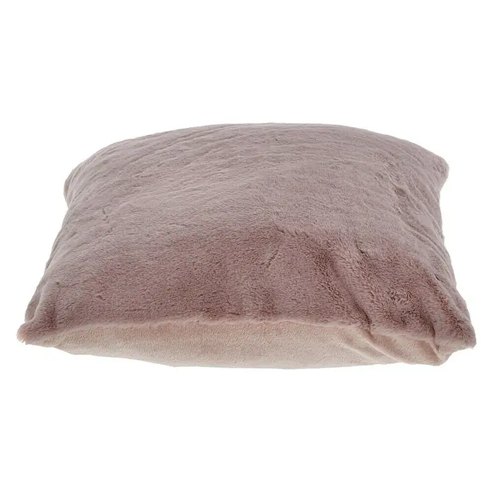Kissen HappyPuderrosa, 48 x 48 cm, 100 % Polyester - Nahaufnahme eines quadratischen, flauschigen Kissens in sanftem Rosa, ideal für Komfort und stilvolle Dekoration in jedem Wohnraum.