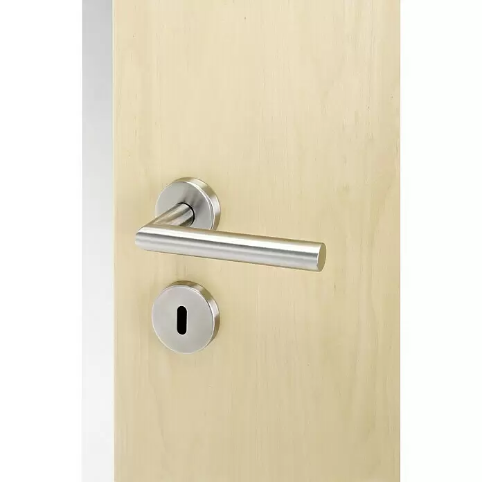 Diamond Doors Modern Zimmertürgarnitur L-Form BB - Stärke Tür: 38 mm - 45 mm, Edelstahl, Buntbart - Stimmungsaufnahme