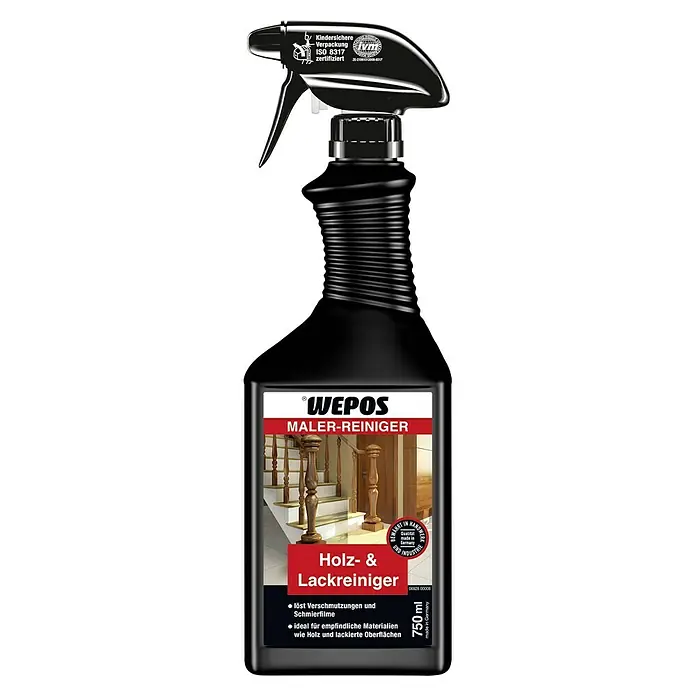 Wepos Maler-Reiniger Holz- & Lackreiniger - 750 ml, Sprühflasche - WEPOS Maler-Reiniger für Holz und Lack. Ideal zur Reinigung empfindlicher Oberflächen. Kindersichere Verpackung, 750 ml Flasche.