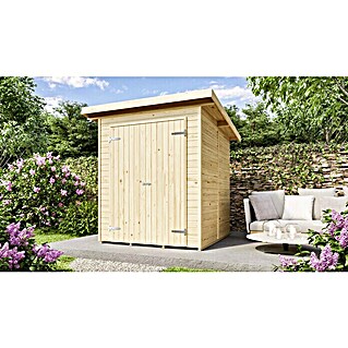 Finnwood Gerätehaus Mads 1 (Außenmaß inkl. Dachüberstand (B x T): 202 x 149 cm, Wandstärke: 14 mm)