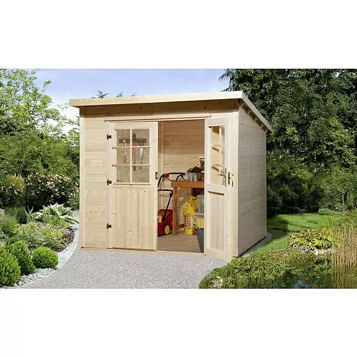 Finnwood Gartenhaus Jesper 2 by WEKA - Außenmaß inkl. Dachüberstand (B x T): 280 x 290 cm, Holz, Natur, 5,61 m² - Stimmungsaufnahme