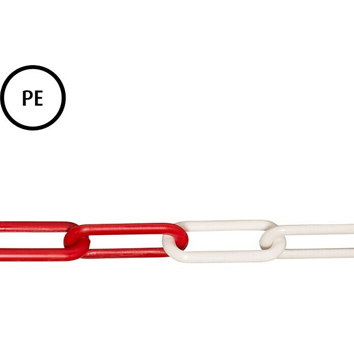 Stabilit Absperrkette Meterware (8 mm, Kunststoff, Rot/Weiß)