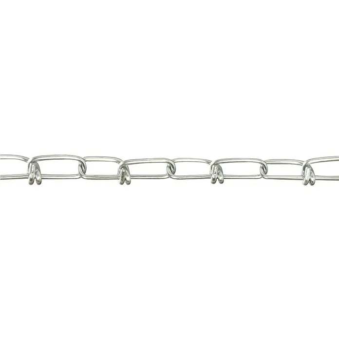 Stabilit Knotenkette Meterware - 2,2 mm, Stahl, Galvanisch verzinkt - Nahaufnahme einer robusten, silberfarbenen Kette, ideal für Sicherheitsanwendungen und industrielle Zwecke.