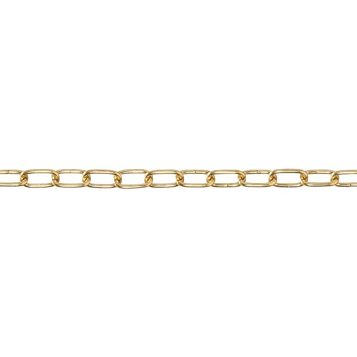 Stabilit Ringkette Meterware - Durchmesser: 2 mm, Gold - Nahaufnahme einer goldenen Ankerkette, die Detailgenauigkeit und Handwerkskunst hervorhebt.