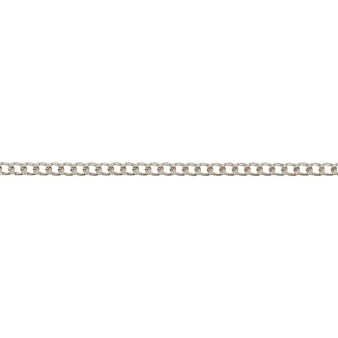 Stabilit Panzerkette Meterware - 1,5 mm, Stahl, Vernickelt - Silberkette auf schwarzem Hintergrund. Das elegante Schmuckstück ist eine perfekte Ergänzung für jedes Outfit und bietet eine subtile Note.