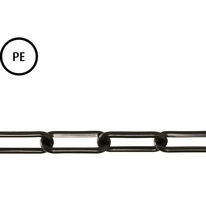 Stabilit Cadena de señalización a metros (6 mm, Plástico, Negro)