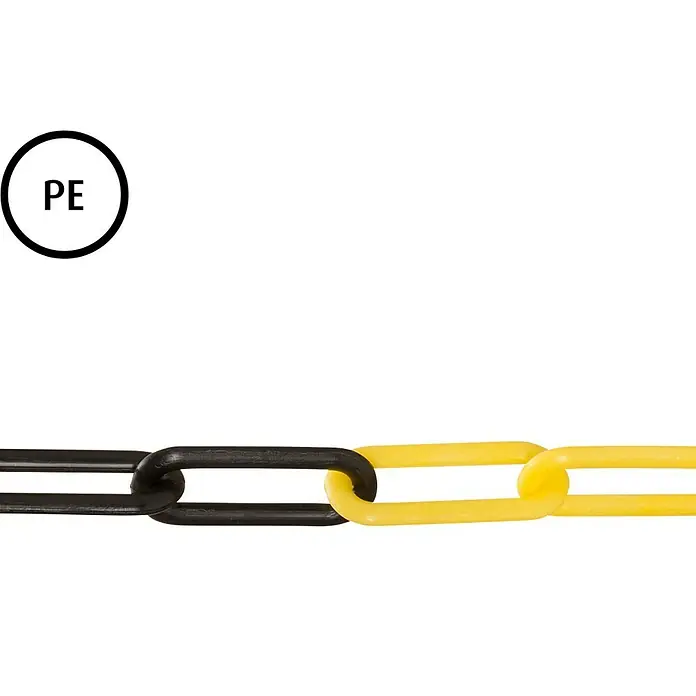 Stabilit Absperrkette Meterware - 6 mm, Kunststoff, Schwarz/Gelb - Kunststoffkette aus PE in Schwarz und Gelb, ideal zur Absperrung und Markierung von Bereichen im Innen- und Außenbereich.