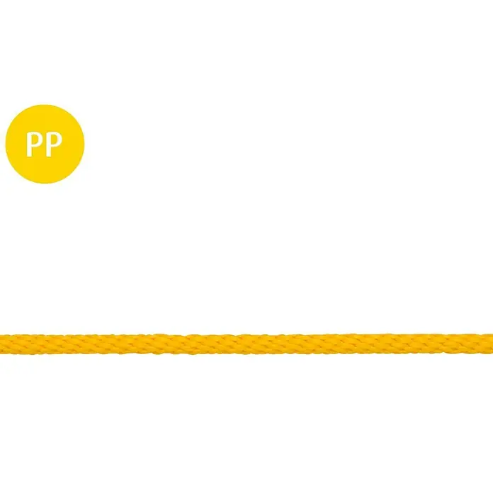 Stabilit Cuerda por metros - Diámetro: 6 mm, Plástico, Amarillo, Carga soportada: 40 kg - Cuerda de PP amarilla, un producto robusto y versátil ideal para diversas aplicaciones domésticas y exteriores.