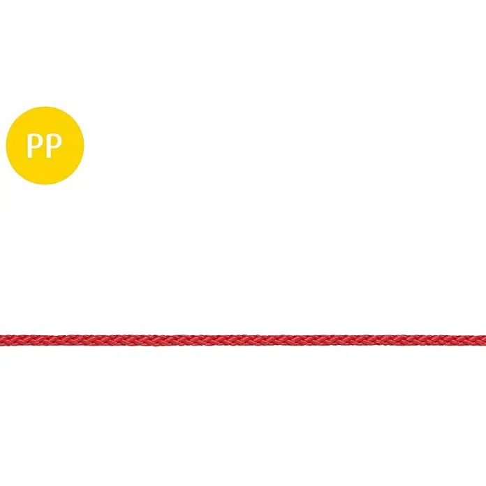 Stabilit PP-Seil Meterware - Als Zuschnitt erhältlich, Belastbarkeit: 18 kg, Rot, Durchmesser: 3 mm, Polypropylen - Rotes PP-Seil, ideal für verschiedene Anwendungen, robust und langlebig. Durchmesser: nicht spezifiziert.