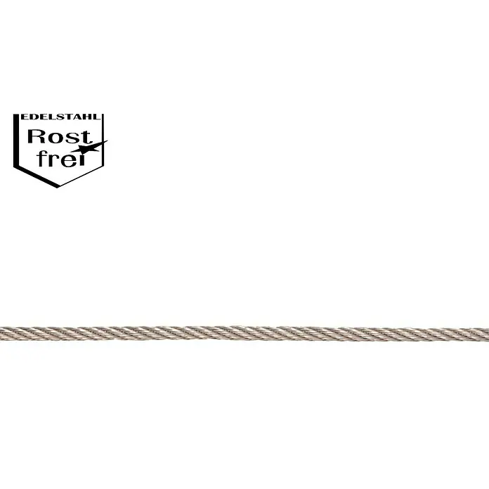 Stabilit Drahtseil Meterware - Durchmesser: 3 mm, Belastbarkeit: 100 kg, Edelstahl - Edelstahlseil, korrosionsbeständig und langlebig, ideal für verschiedene Anwendungen im Innen- und Außenbereich.