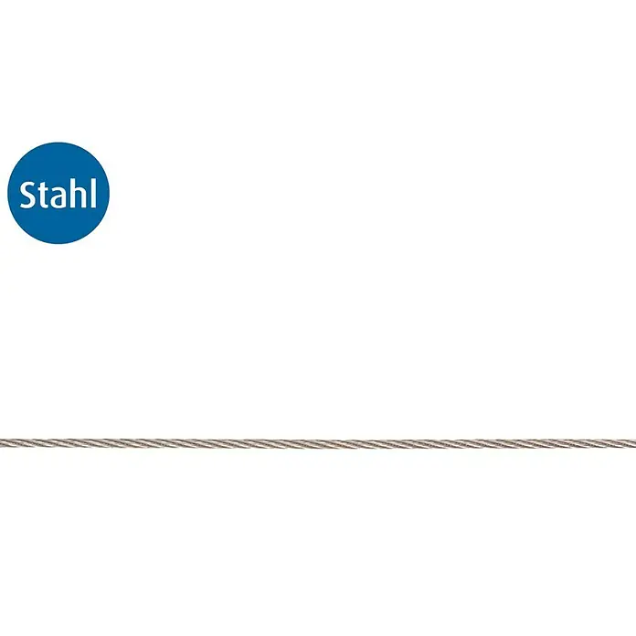 Stabilit Cable para cuadros a metros - Diámetro: 1,5 mm, Acero, Zincado - Primer plano de un cable de acero, conocido por su resistencia y durabilidad. Ideal para aplicaciones exigentes.