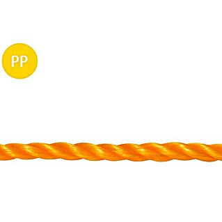Stabilit PP-Seil Meterware (Durchmesser: 10 mm, Polypropylen, Orange, 3-schäftig gedreht)