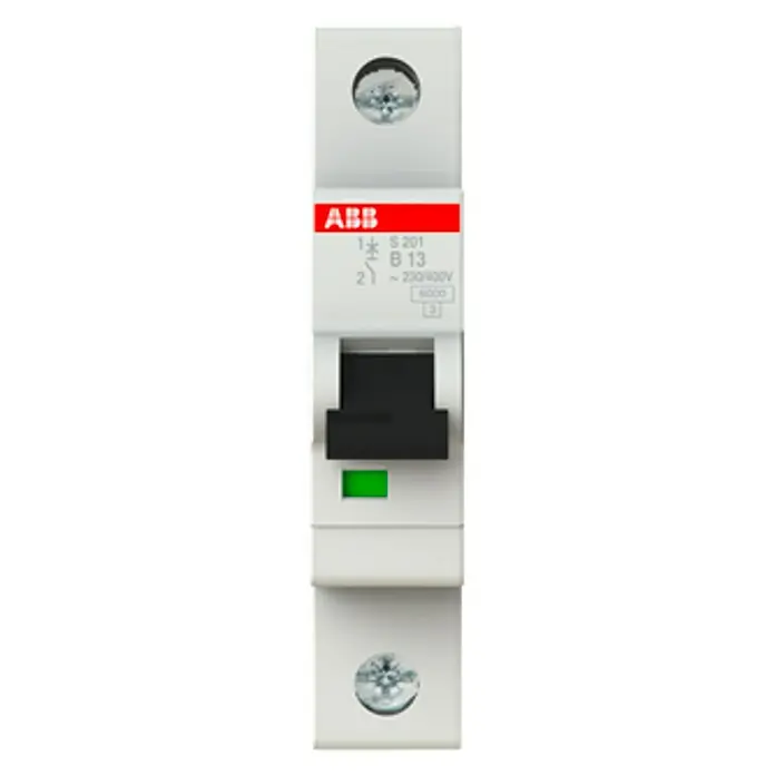 ABB System pro M compact Sicherungsautomat S201 B13A - B, 13 A, 6 kA, 1 Stk. - ABB S201 B13 Leitungsschutzschalter. Kompakte Schutzeinrichtung für zuverlässigen Überlast- und Kurzschlussschutz in elektrischen Anlagen.