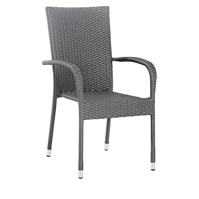 Sunfun Neila Gartensessel - B x T x H: 56 x 63 x 94 cm, Polyrattan, Stapelbar, Silbergrau - Dieser stilvolle Rattansessel in Anthrazit ist ideal für Garten und Terrasse und bietet Komfort und modernes Design. Perfekt zum Entspannen im Freien.