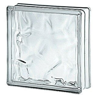 Glasblok Basic (Helder, Structuur: Wolk, Vierkant, 24 x 24 x 8 cm)