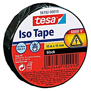 Tesa Isolierband Iso Tape (Schwarz, 10 m x 15 mm)