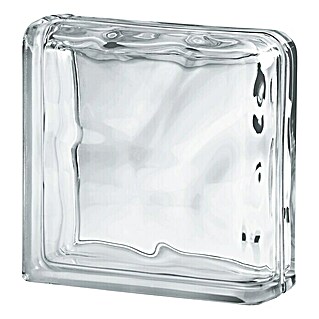 Glasblok eindsteen Basic (Helder, Structuur: Wolk, Vierkant, Wandafsluiting aan beide zijden)