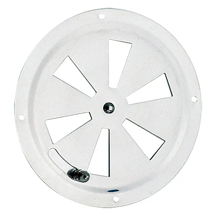 Talamex Lüfterrost Butterfly - Durchmesser: 127 mm - Runde, weiße Lüftungsabdeckung mit verstellbaren Lamellen für optimale Luftzirkulation und einfache Installation.