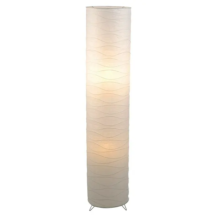 Tween Light Stehleuchte Cancun - Höhe: 127 cm - Stehleuchte mit einem schlanken, zylindrischen Lampenschirm mit gewellten Texturen und einem warmen Licht, ideal für stimmungsvolle Beleuchtung.