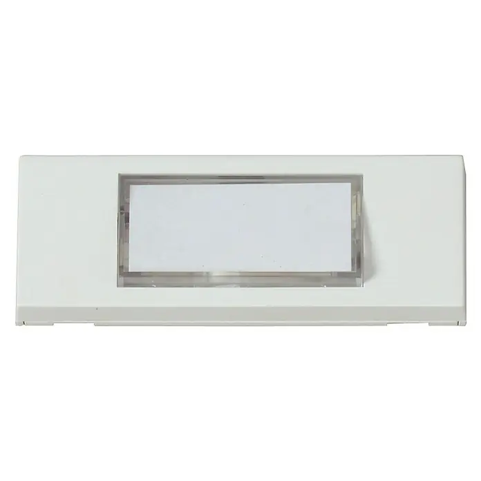 Heidemann Klingeltaster - Mit Namensschild, Weiß, Drahtgebunden, 13 x 87 x 30 mm - Weiße rechteckige Türklingelplatte mit durchsichtigem Namensschildfach, perfekt für eine klare Beschriftung.