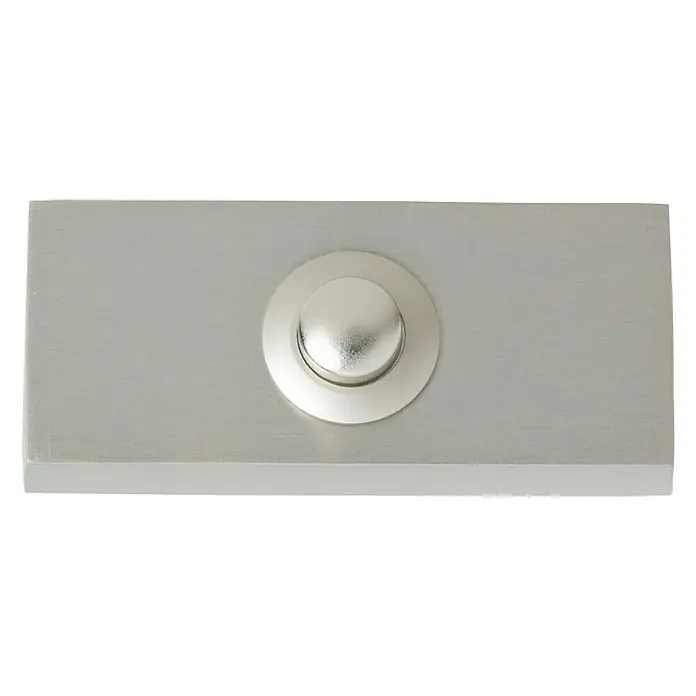 Heidemann Klingeltaster Victorian II - Silber, Messing, Vernickelt, 13 x 72 x 30 mm - Klingelplatte aus gebürstetem Nickel mit kreisförmigem Klingelknopf für stilvolle Hauseingänge.