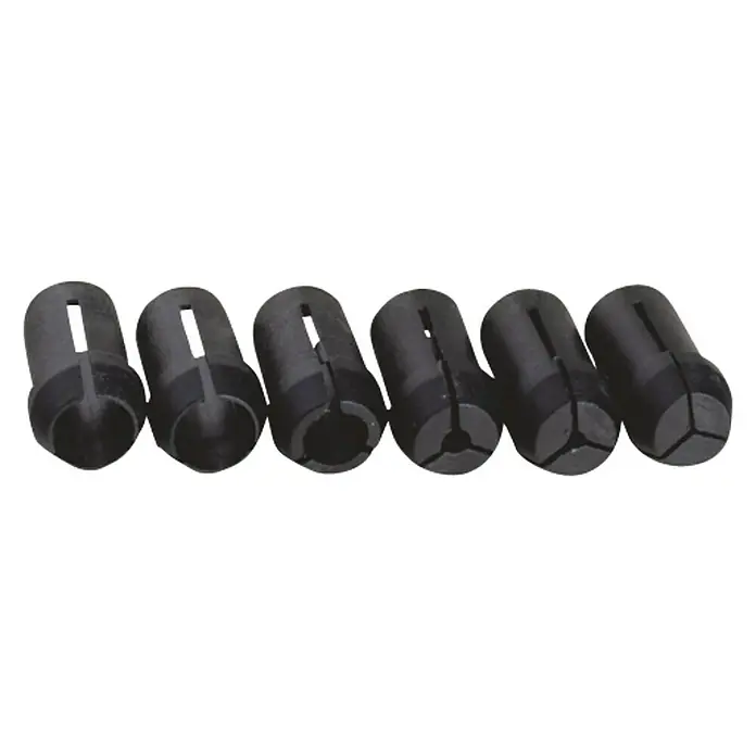 Proxxon Micromot Torno para madera DB 250 - 1.000 r.p.m. - 5.000 r.p.m. - Seis pinzas negras de diferentes tamaños para adaptarse a una variedad de tamaños de herramientas.