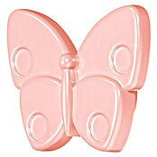 Möbelknopf (27 x 70 x 53 mm, Kunststoff, Pink, Schmetterling)
