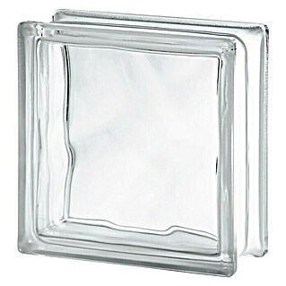 Glasblok Basic (Helder, Structuur: Wolk, Vierkant)
