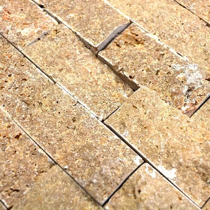 Mosaikfliese Brick Splitflace X3D 44248 - 30,5 x 29 cm, Beige, Matt - Detailaufnahme