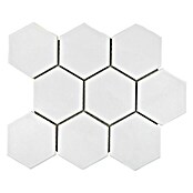 Mosaikfliese Hexagon Uni HX 100 (25,6 x 29,5 cm, Weiß, Glänzend)