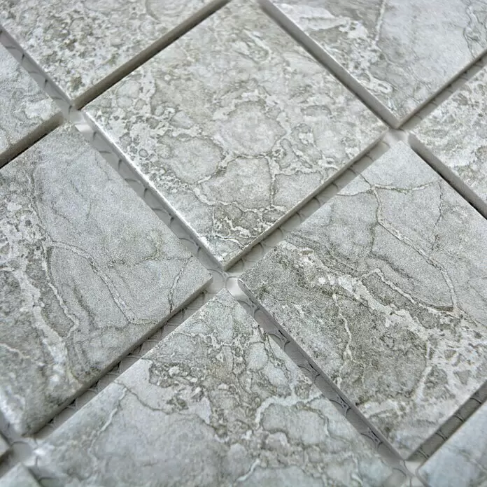 Mosaikfliese Quadrat Cortona CIM Q48 CG - 30,6 x 30,6 cm, Grau, Matt - Detailaufnahme